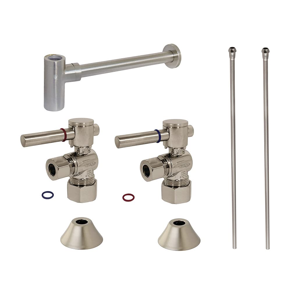Kingston Brass CC53308DLLKB30 Trimscape Modern Plumbing Sink Trim Kit with Bottle Trap in Brushed Nickel