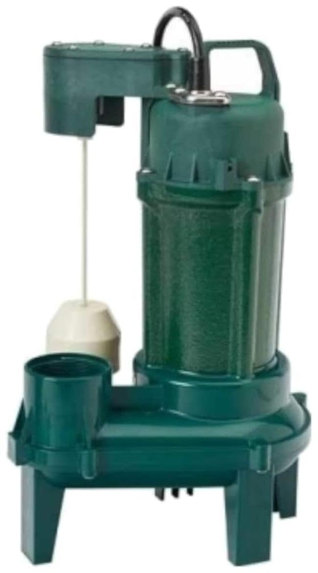 Zoeller M212 Builder Series 1/2 HP Cast Iron/Thermoplastic Sewage Pump (2") w/Vertical Float