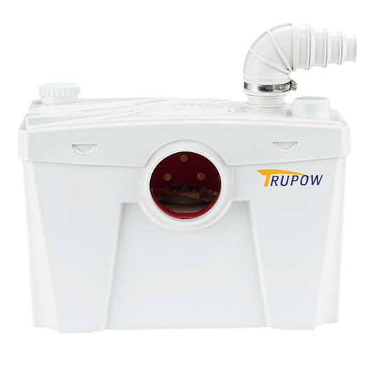 Trupow 500W 110V Macerator Sewerage Pump with 4 Water Inlets for Upflush Toilet System Waste Water Marine Toilet Bathroom Disposal Laundry