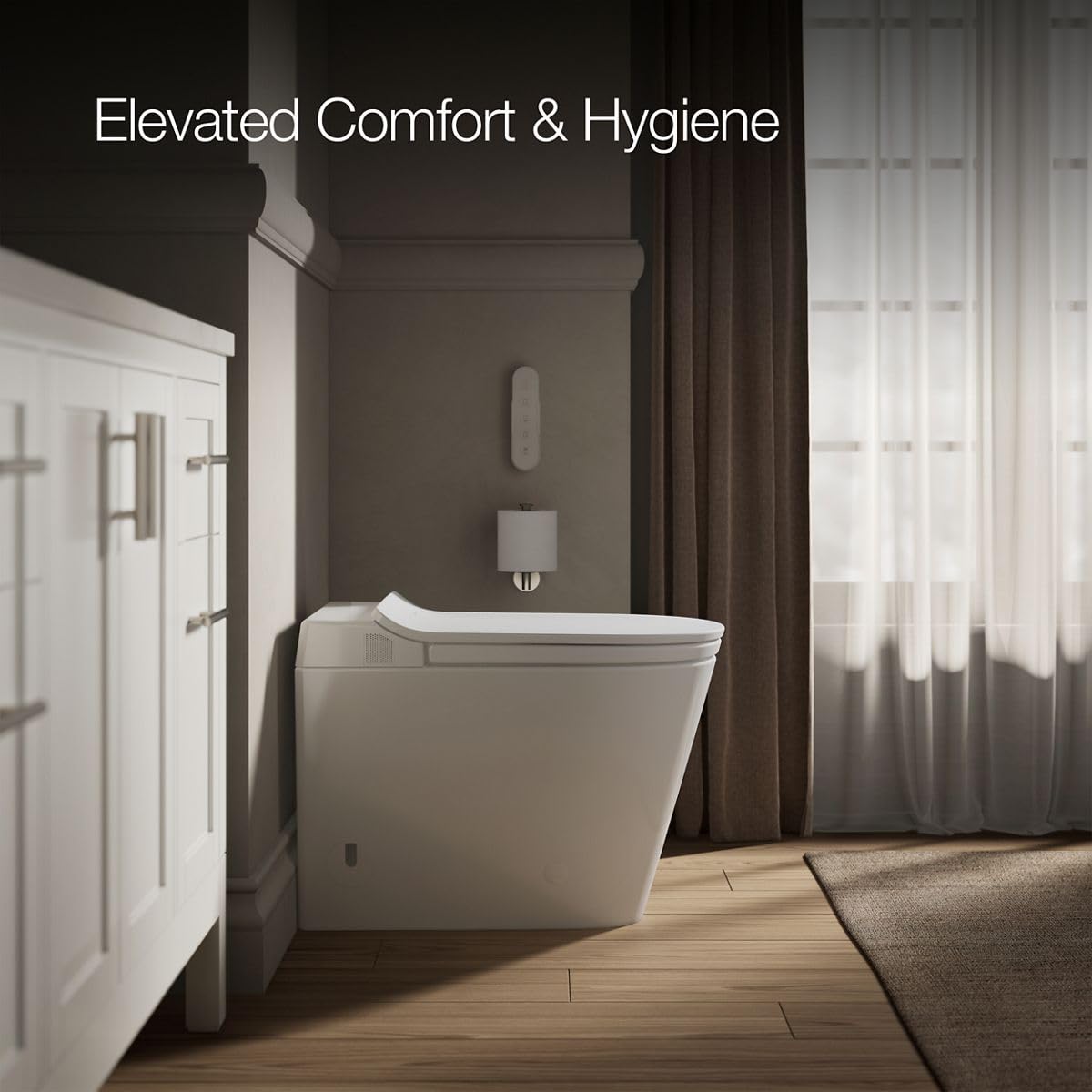 Kohler Leap One-Piece Elongated Smart Toilet with Bidet Built In, Dual-Flush, Quiet-Close