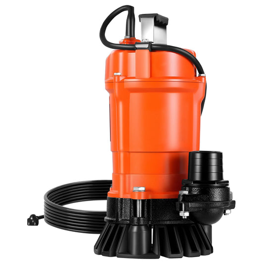 VEVOR 1/2 HP Submersible Trash Pump, 2000 GPH, 120V Cast Iron Submersible Sump Sewage Pump with 2 in Discharge, 39 ft Max Lift, Drain Dirty Clean Water, for Pools, Garden, Pond, Basement, Flooded Area