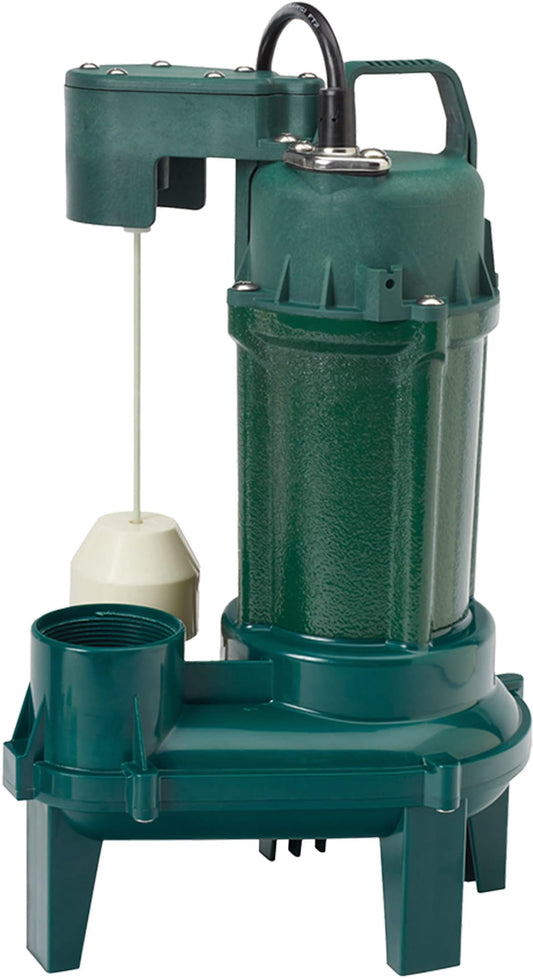 Zoeller M212 Builder Series 1/2 HP Cast Iron/Thermoplastic Sewage Pump (2") w/Vertical Float