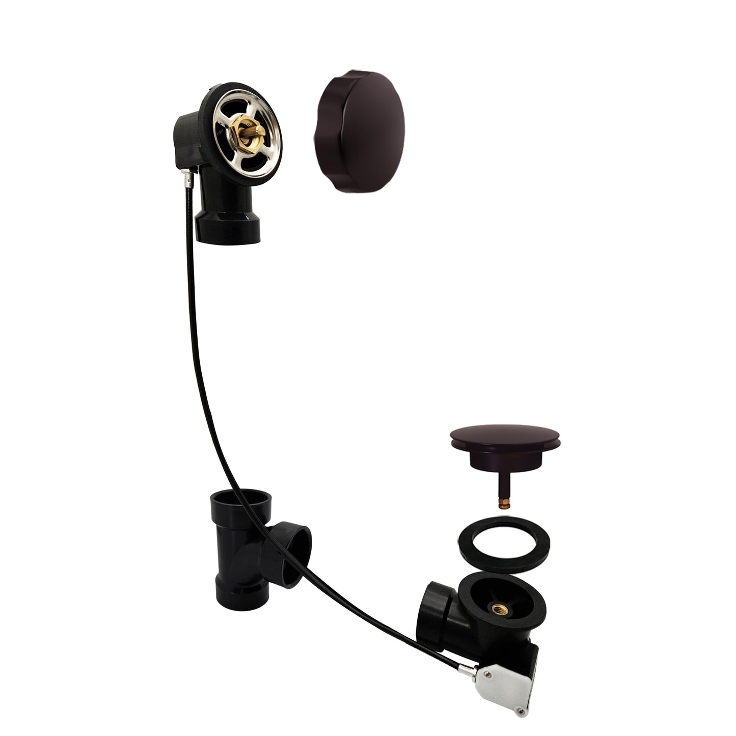 Westbrass ABS 45” Cable Drive Bath Waste & Overflow, Oil Rubbed Bronze, D50A45-12
