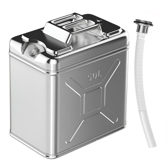 13.2 Gallon 304 Stainless Steel Water Container，Stainless Steel Water Storage , With Flexible Spout/Nozzle System Pressure Relief Valve Safety Configuration，Camping Emergency Storage,Home and Outdoor