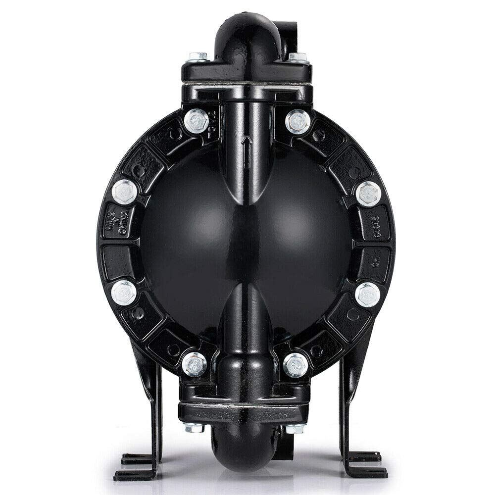 Cozyel Air-Operated Diaphragm Pump Double Diaphragm Pump 1 inch Inlet & Outlet, Dual Diaphragm Air Pump Aluminum 35 GPM Max 120PSI, QBY4-25L