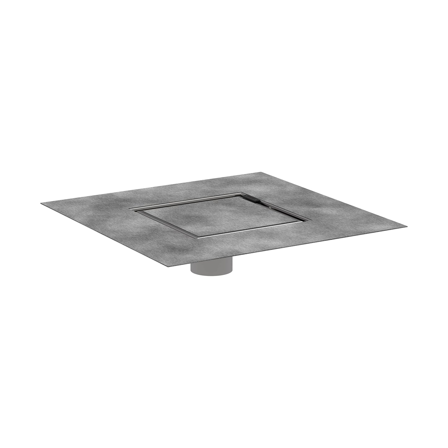 hansgrohe RainDrain Rock Square Shower Drain Set with Rough and in Nature Stone, Stainless Steel Shower Floor Drain