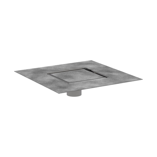 hansgrohe RainDrain Rock Square Shower Drain Set with Rough and in Nature Stone, Stainless Steel Shower Floor Drain