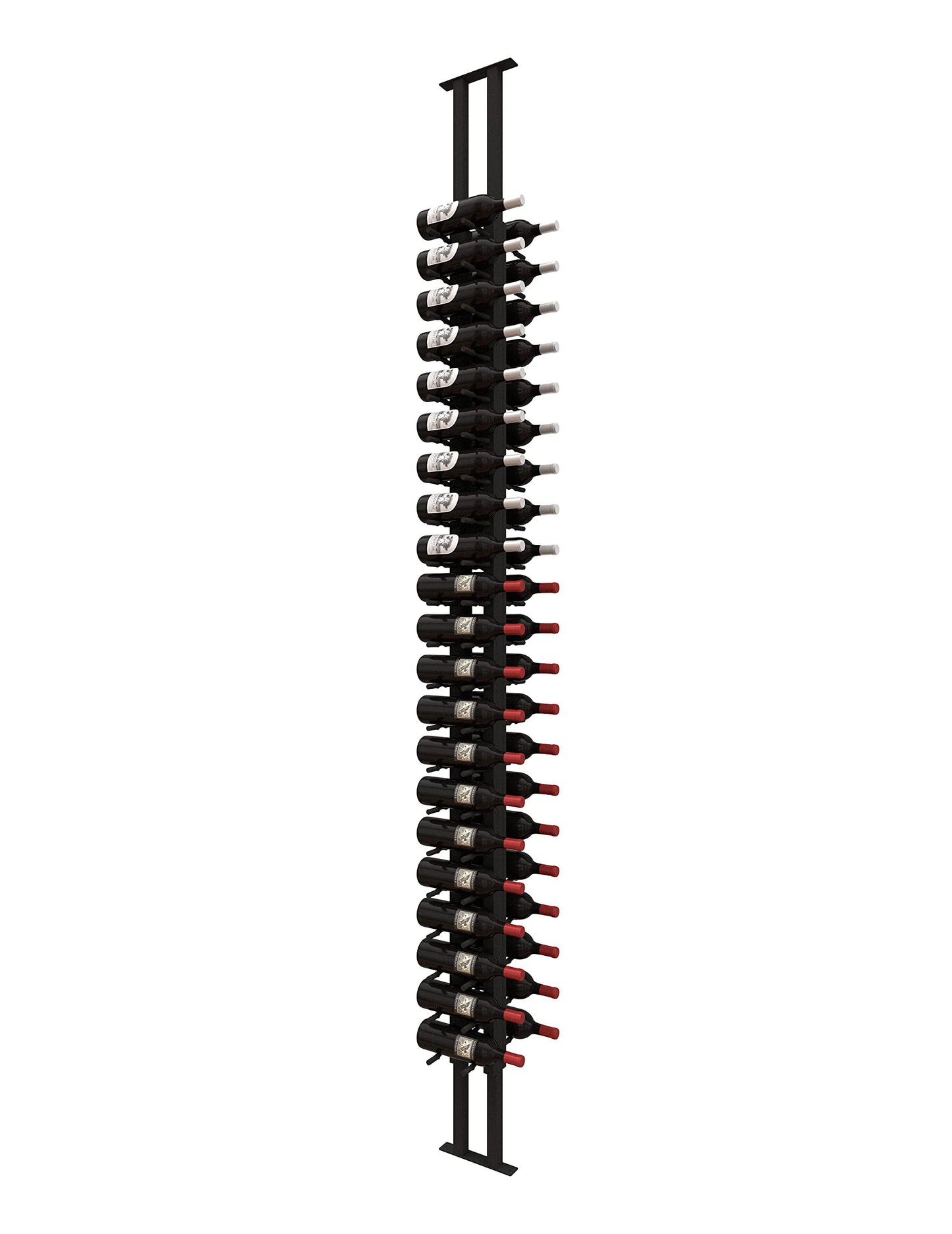 Ultra Wine Racks Floor-to-Ceiling Mount Display (2 Side, Single Deep, Black, Holds 42 Wine Bottles) - Modern Metal Wine Storage for Wine Cellars, Home Bars, Kitchens, and Dining Rooms