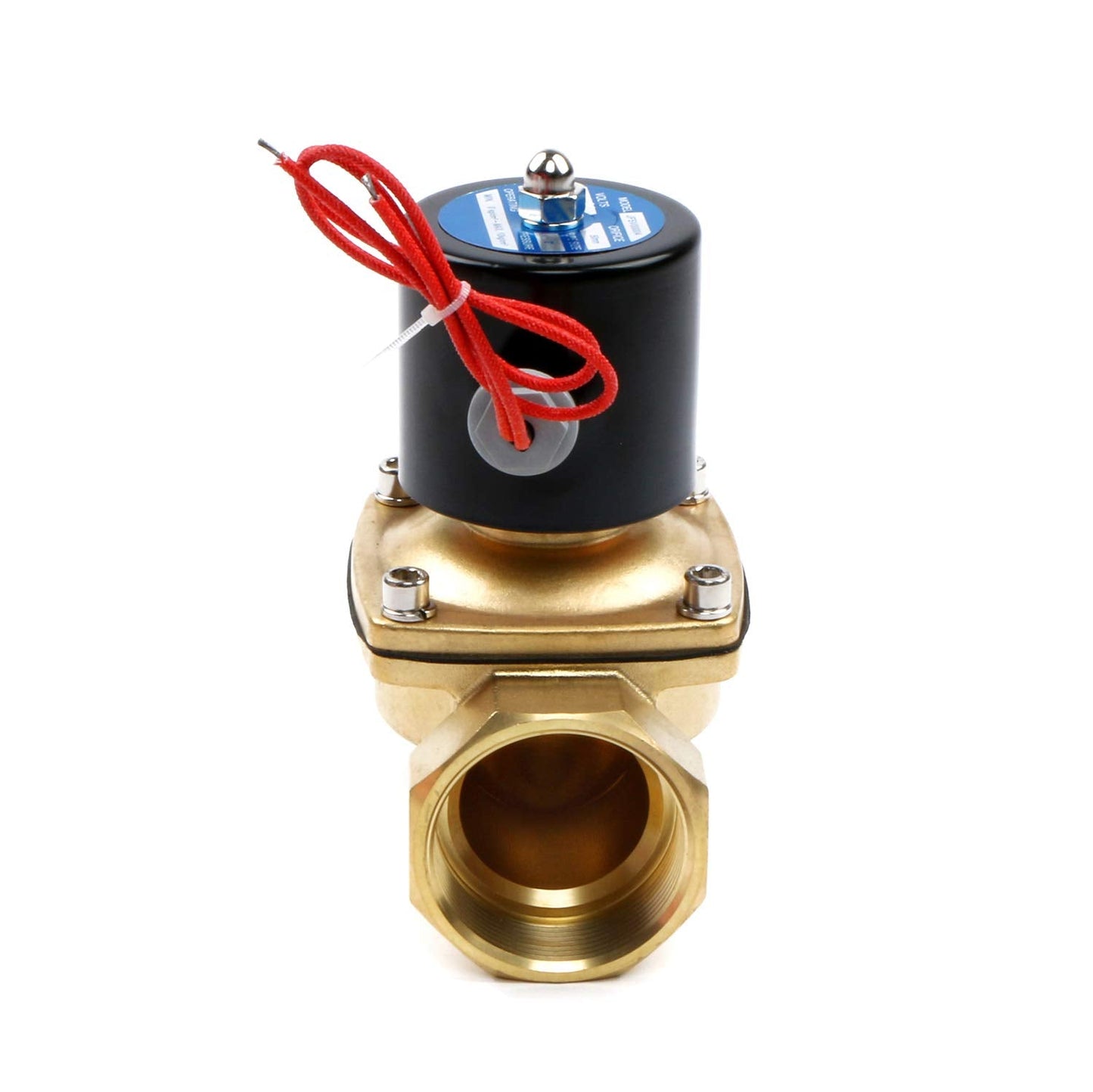 U.S. Solid 1 1/2" Solenoid Valve - 12V DC Brass Electric Solenoid Valve, Normally Closed, Viton Seal