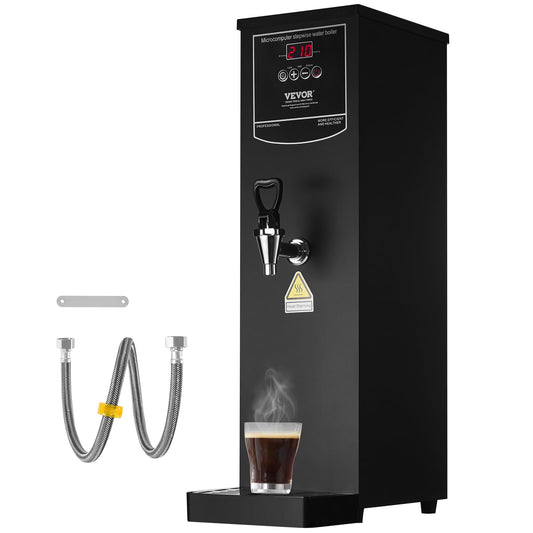 VEVOR Commercial Water Boiler, 15L Electric Hot Water Dispenser with 316 Stainless Steel Heating Tube, 1500W Step-by-step Fast Heating 50L/H Hot Water Boiler, for Coffee Tea Restaurant Office