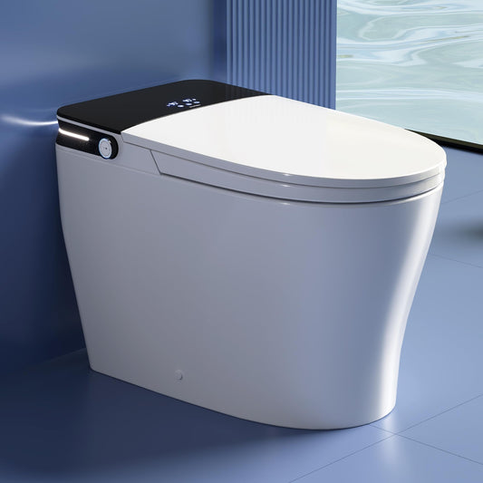 DeerValley Smart Toilet, Customizable Spa Wash, 1000g MaP Auto Flush, Pump Assisted, Foam Shield, Heated Seat, Instant Warm Water, Dryer, Deodorization, ADA Comfort Height for Modern Bathroom Upgrade