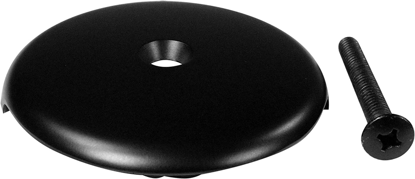 Westbrass D49321-4-62 1-1/2" x 12" Bath Waste & Overflow Assembly with One-Hole Faceplate Cover and Tip-Toe Drain Plug - SCH. 40 PVC, Matte Black (4-Pack)