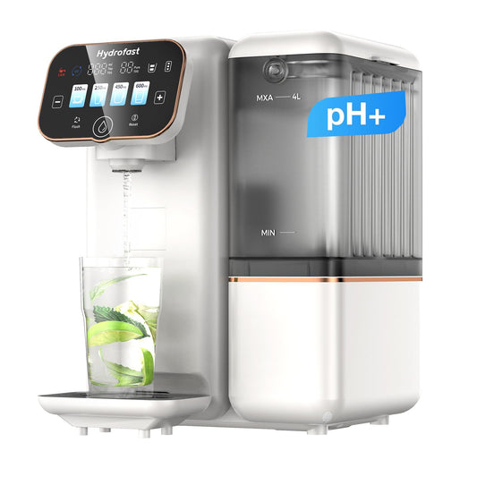 Hydrofast Countertop Reverse Osmosis Water Filter, UV 6 Stage RO Filtration System with Remineralization pH Balance, Portable Water Purifier for Kitchen, RV, Office, No Installation, B100