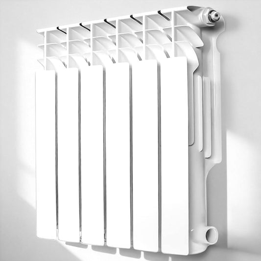 Quiet Energy Saving Hot Water Radiator, 6-Panel Wall-Mounted Aluminum Radiator Heater for Kitchen, Bathroom and Bedroom