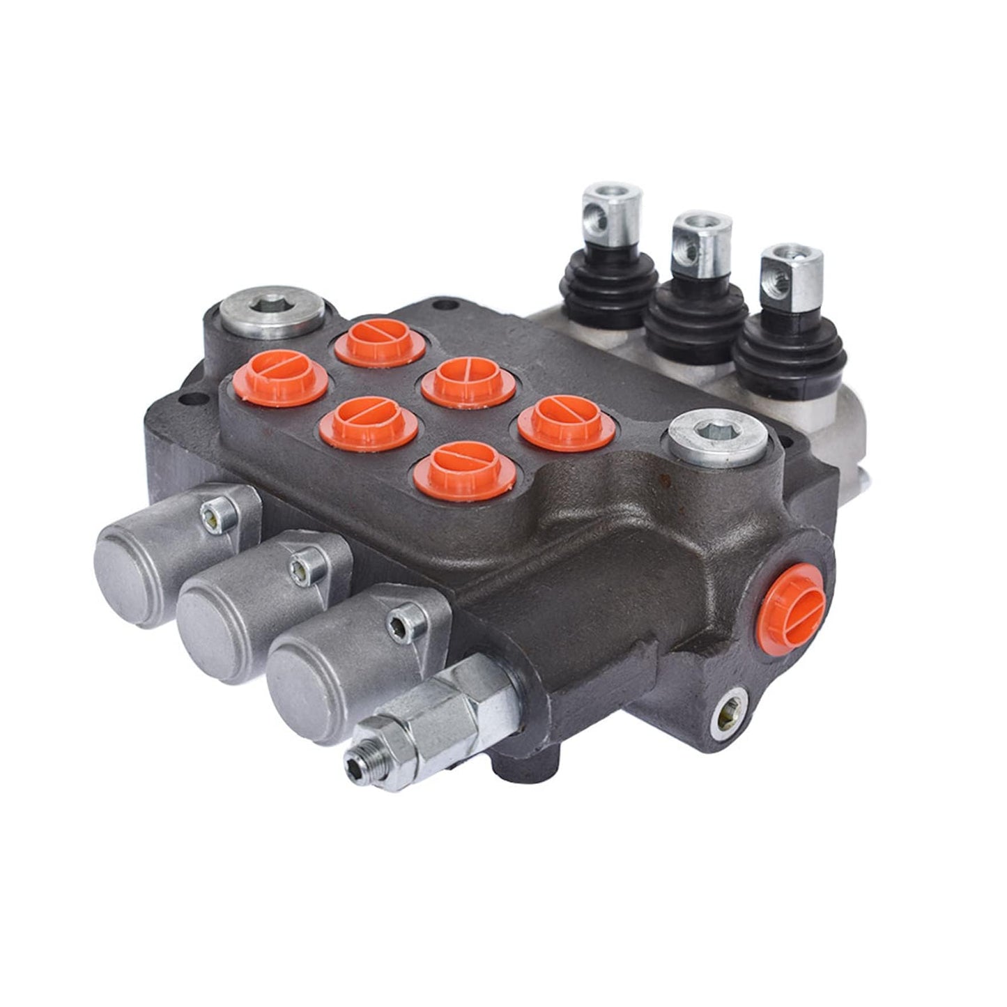 waltyotur Hydraulic Directional Control Valve, 3 Spool 21 GPM Hydraulic Loader Valve, SAE Ports, 3625PSI Double Acting Valve Directional Control Valve for Small Tractors Log Splitters