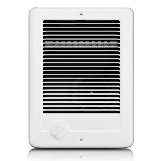 CSC152TW Electric Wall Heater with Thermostat (Part 67506) – 1500/1125W 240/208V 5120/3840 BTU, Dual-Power Recessed Heater with Quiet Fan, White for Medium/Large Spaces