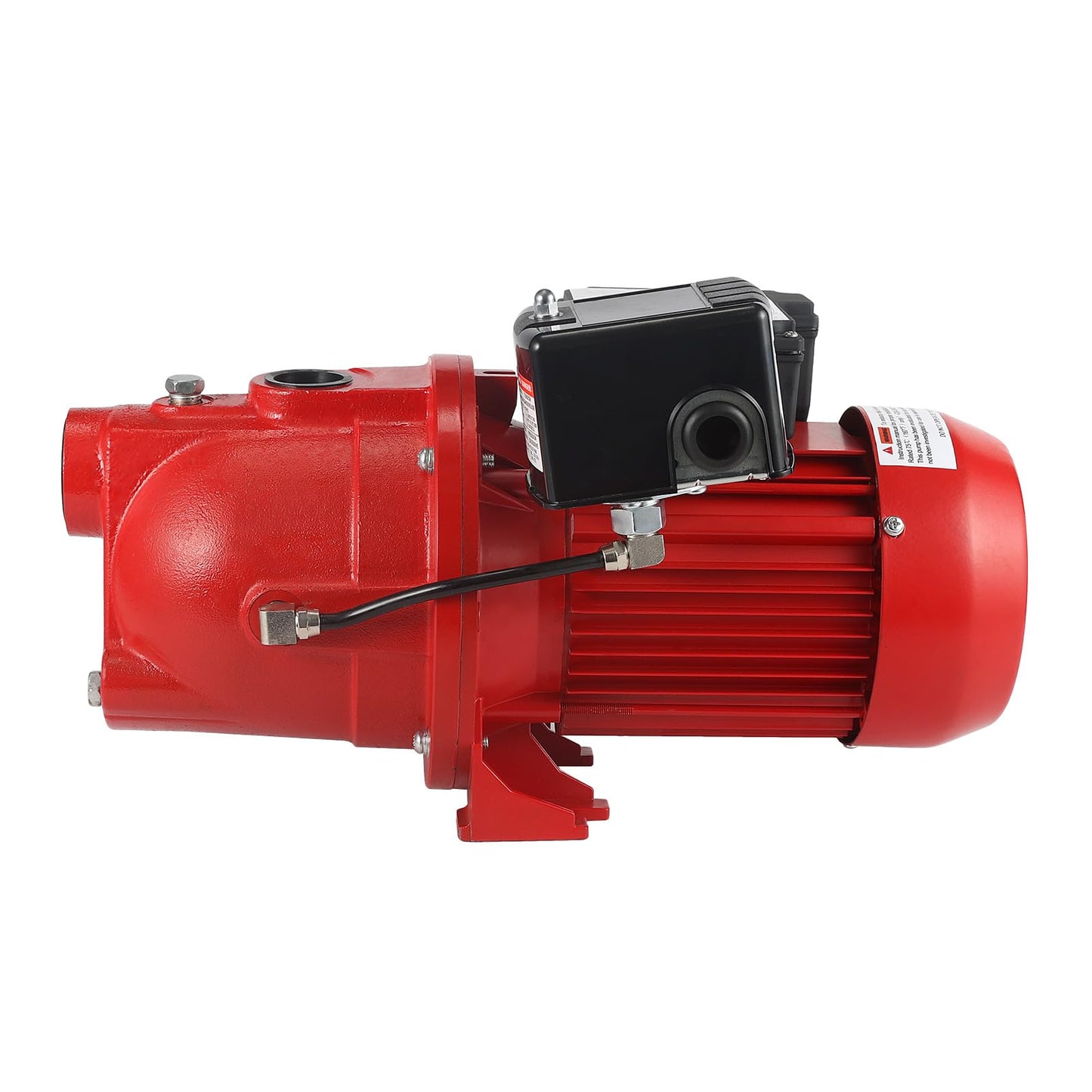 3/4 HP Shallow Well Jet Pump, 13 GPM 115/230V Dual Voltage Cast Iron Self-Priming Pump for 25ft Max Wells, Red 97080701