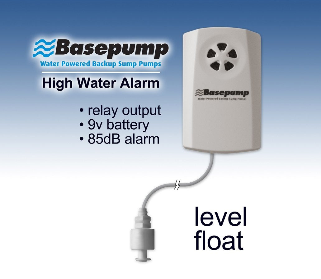 Basepump RB750 Water Powered Backup Sump Pump - Reliable Auto Sump Pump Backup System with High Water Alarm for Basement Flood Prevention - No Battery or Electricity Needed