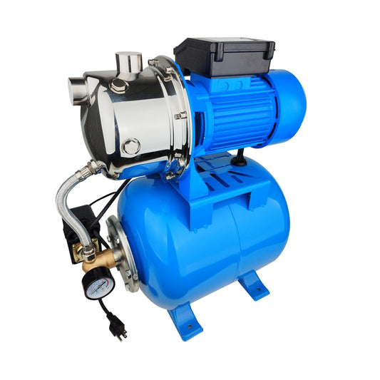 SHYLIYU 1.6Hp SS Shallow Well & Pressure Booster Pump 110V Water Transfer 48m 15GPM Automatic for Home Garden Sprinkler System Lawn Farm Draining Irrigation