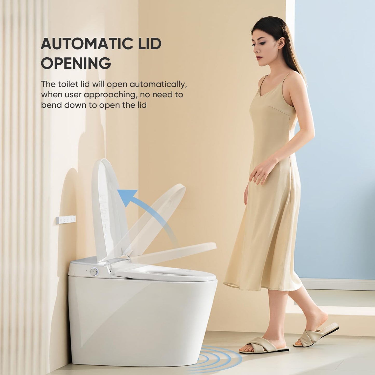 LEIVI Smart Toilet with Built-in Bidet Seat, Tankless Toilet with Auto Lid Opening, Closing and Flushing, Heated Seat, Digital Display, Remote Control, Elongated