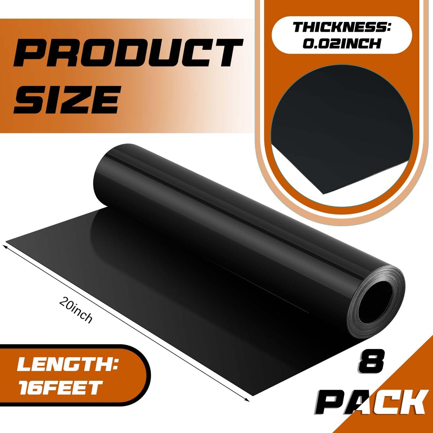 Pangda 8 Rolls 16 ft x 19.69 Inches Black Under Deck Drainage System Bulk HDPE Waterproofing Membrane Trough Black Rain Deck Drainage System Trough Unders Systems Outdoor for Underdeck Ceiling