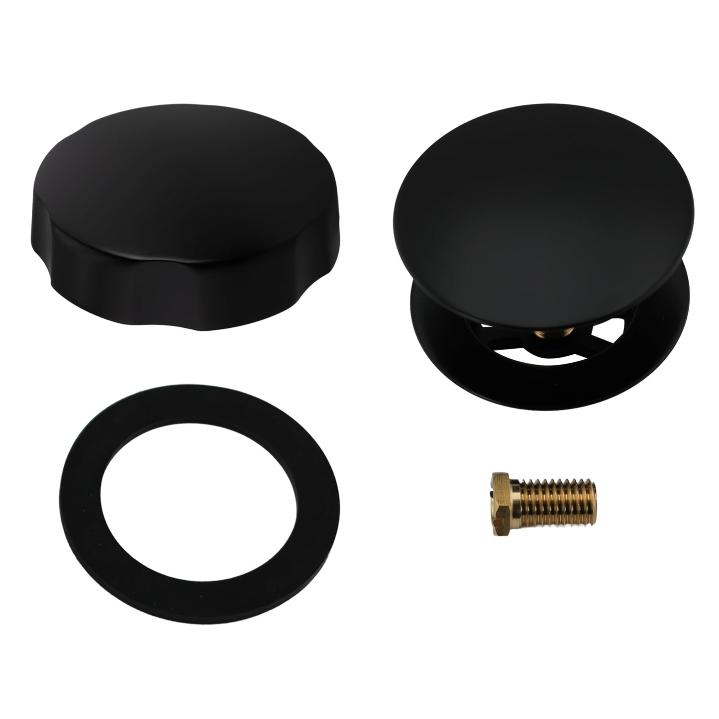 Westbrass D50P27TLE-62 27" Cable Drive Standard Bath Drain Trim Kit with Rotary Overflow Cover Knob, Pop-Up Stopper and Poly Tubular Pipes & Fittings, Matte Black (12-Pack)