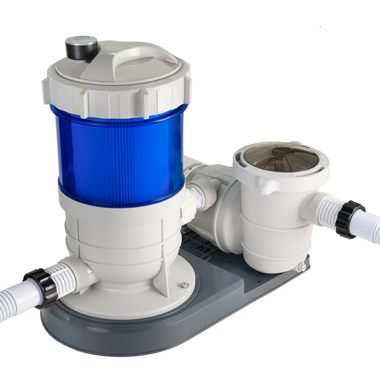 XtremepowerUS 1,800 GPH Pool Cartridge Filter System w/Pool Pump for Above Ground Swimming Pool Up To 18,000 Gallons, 1.5” Ports Includes Hoses and Adaptors