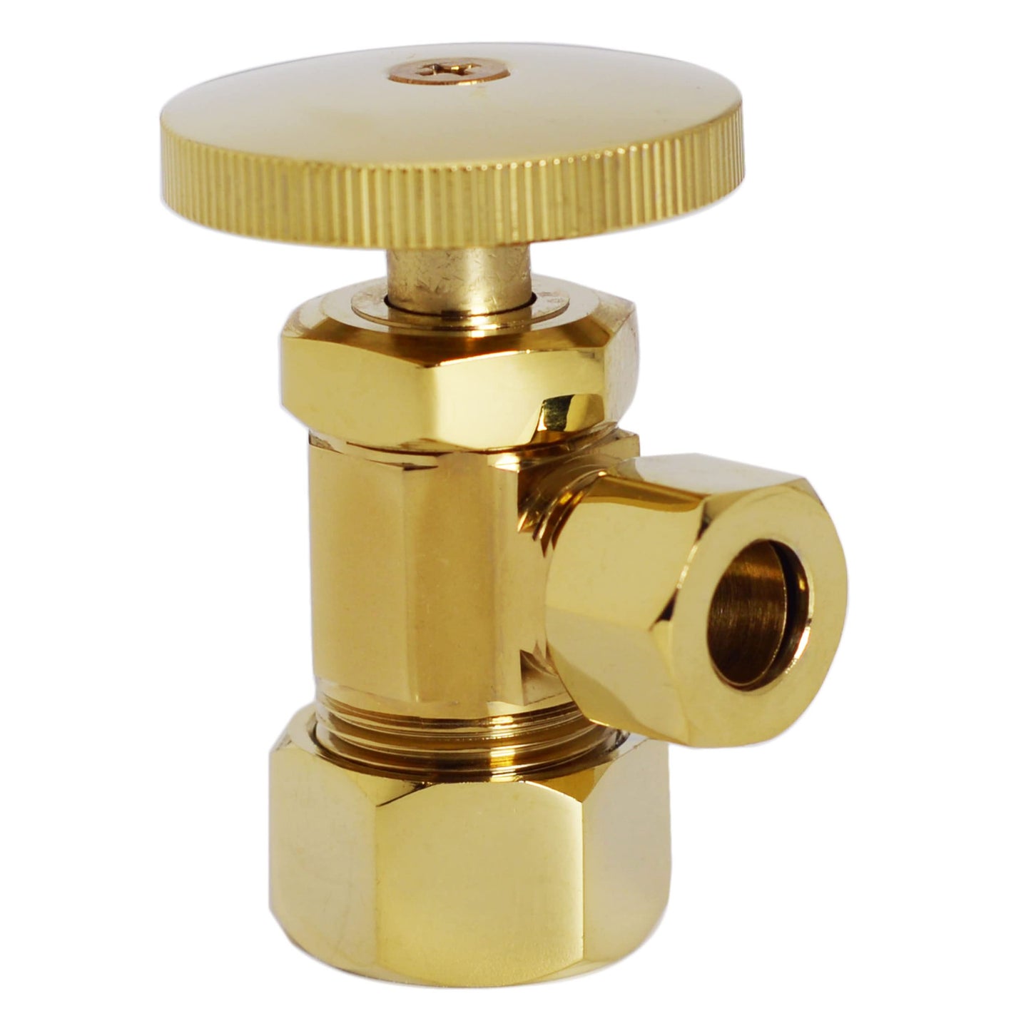 Westbrass A1538L-01 Pedestal Sink Lavatory Supply Line Kit with P-Trap and Round Handle Angle Stops, Polished Brass