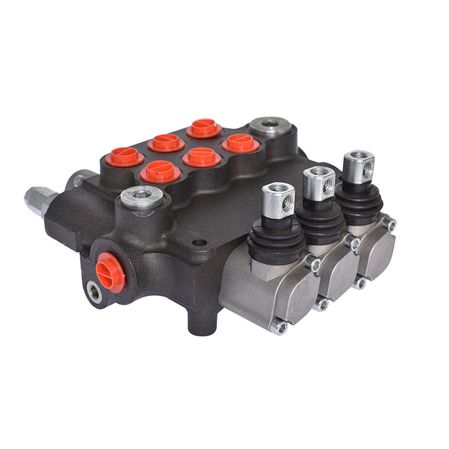 waltyotur Hydraulic Directional Control Valve, 3 Spool 21 GPM Hydraulic Loader Valve, SAE Ports, 3625PSI Double Acting Valve Directional Control Valve for Small Tractors Log Splitters
