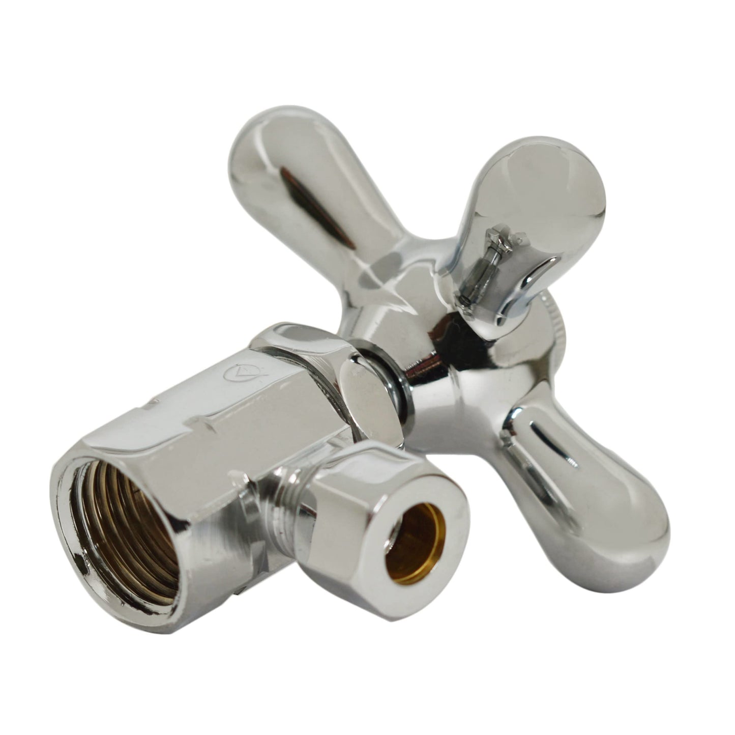 Westbrass D1712T-05 Toilet Supply Line Kit includes 12" Corrugated Riser, Cross Handle Angle Stop Shut Off Valve, Compression Adaptor and Flanges, Polished Nickel