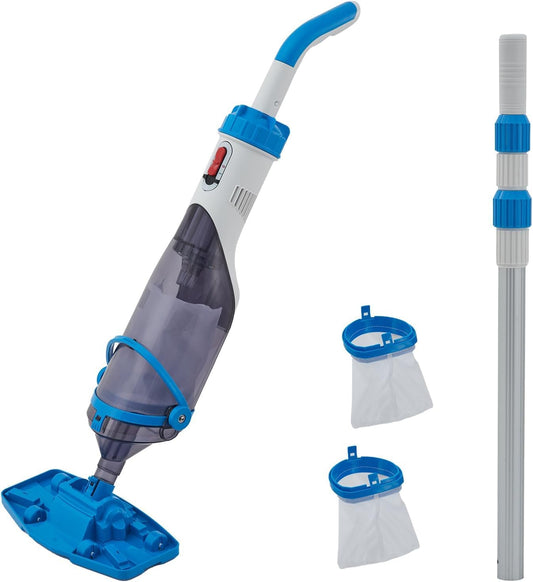 Handheld Pool Filter Pump, Light Construction, Easy Plug-in Swimming Pool Pump for Pool,Pond,Home, 1/20HP Plastic Cordless Sewage Pump with 2 Filter Bags, 1110GPH, 50° Media