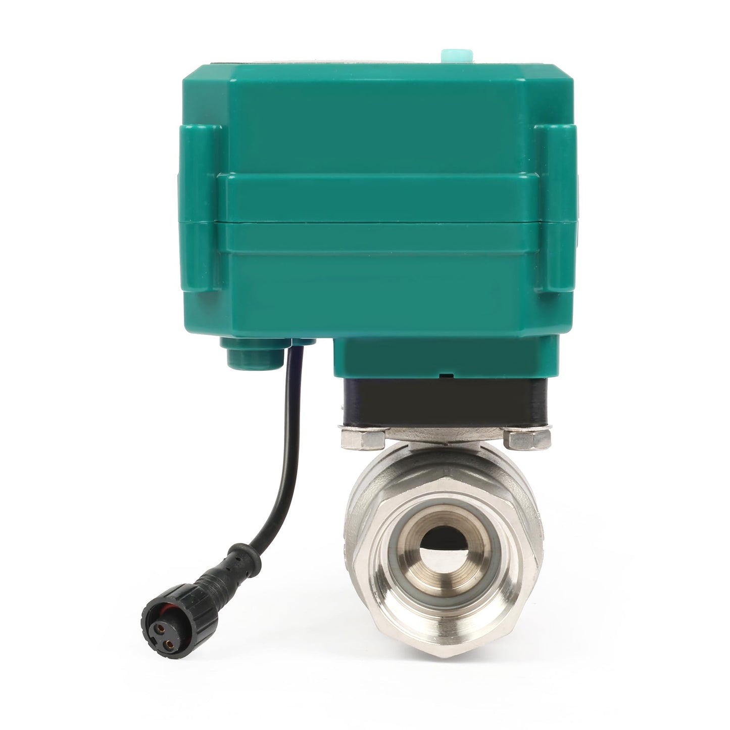 U.S. Solid 1" Smart Motorized Ball Valve - NSF Certified 304SS Remote App Mobile-control Electrical Ball Valve with Manual Switch, Plug Connection