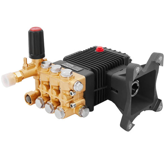 VEVOR Pressure Washer Pump, 4400 PSI, 4.0 GPM, 1" Shaft Horizontal Triplex Plunger, Replacement Power Washer Pumps Kit, Parts Washer Pump, Compatible with Simpson, Honda, Homelite, Troybilt etc.