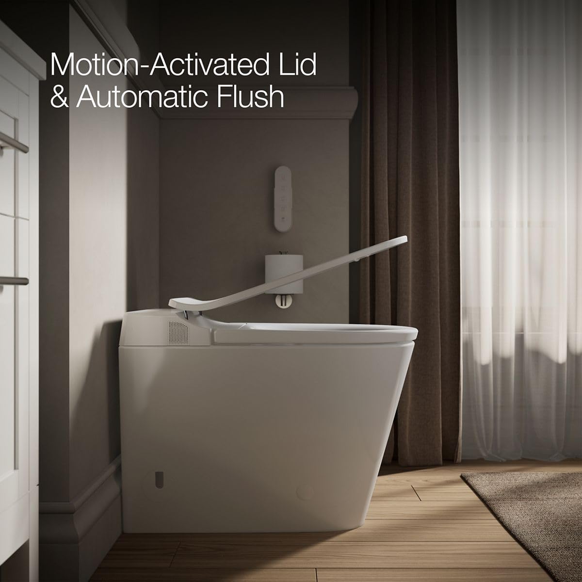 Kohler Leap One-Piece Elongated Smart Toilet with Bidet Built In, Dual-Flush, Quiet-Close