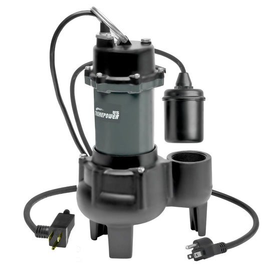 XtremepowerUS 1/2HP, 4860 GPH Larger-Flow Cast Iron Submersible Sump Sewage Pump with Tethered Float Switch, 10 ft. Cord Water Drain