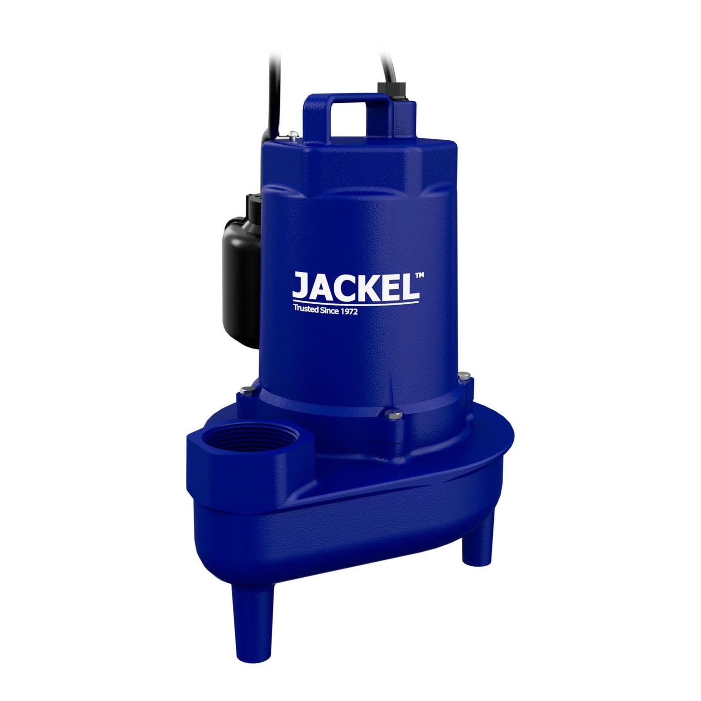 JACKEL Sewage Pump System, Pre-Plumbed, 1/2 HP, 9300 GPH, 2" Discharge, Tethered Float Switch, 30 Gallon Basin, Gas Tight Cover