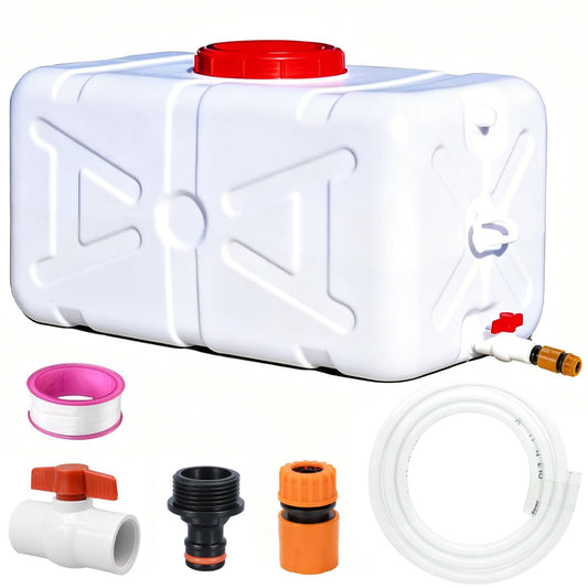 19.8 Gallon Water Storage Tank with Spigot & Hose, Heavy Duty Portable Water Container for RV, Camping, Truck, Emergency Supplies & Outdoor Adventures