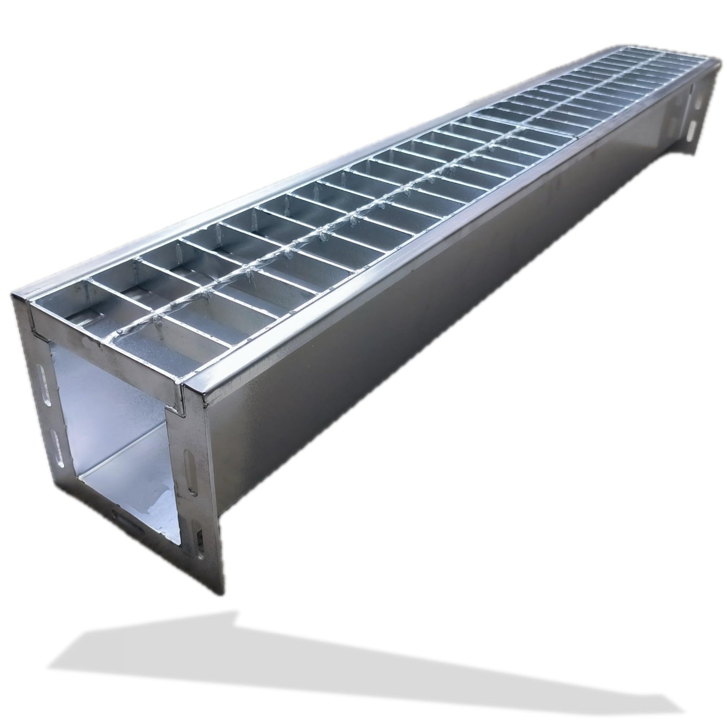 DuuMuut 304 Stainless Steel Channel Drain with Galvanized Steel Grate 39.4x5.9x5.5 in, B-Class 28100 lbs Heavy-Duty Drain Kit for 3" Pipe, Trench Drainage System for Outdoor, Driveway, Garage, Yard