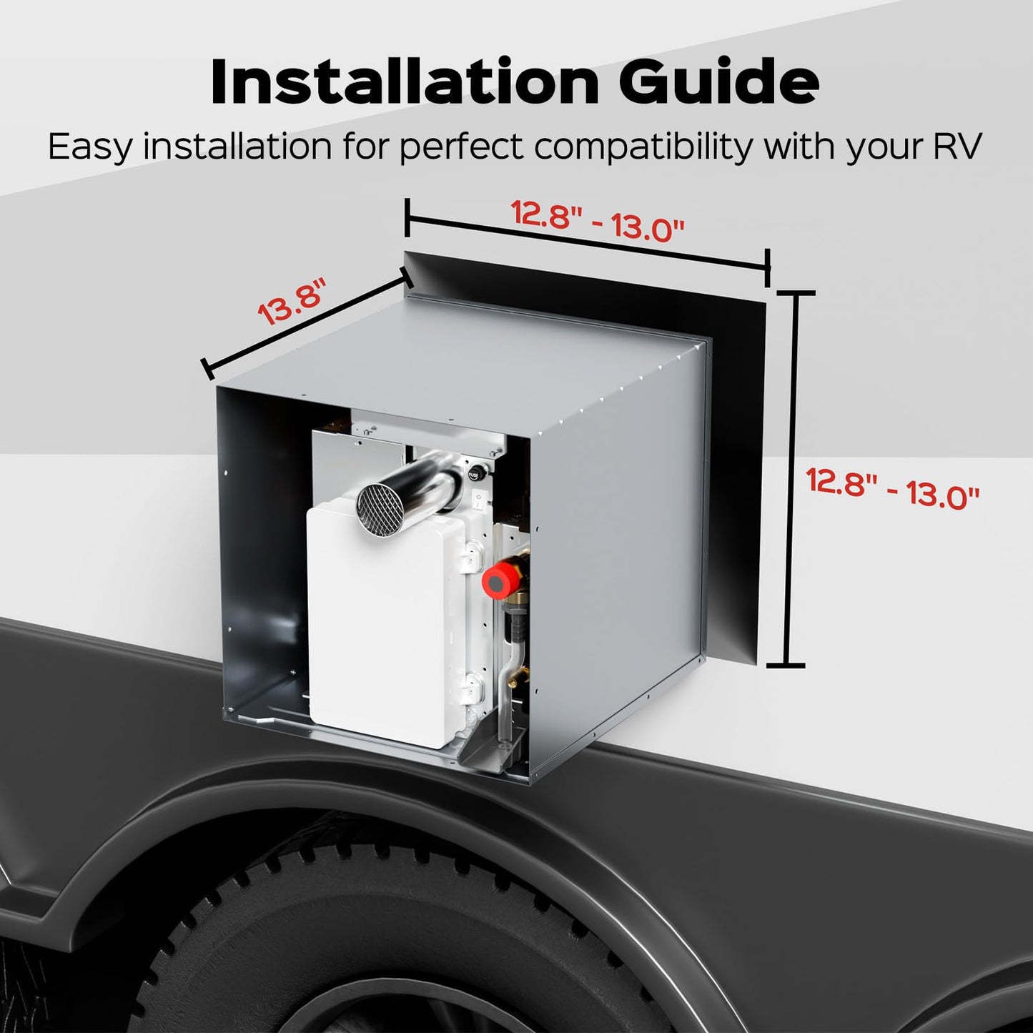 RVPart Pro RV Tankless Water Heater, 60,000 BTU Propane Gas On-Demand Hot Water, with Remote Control, DC 12V, CSA Certified, Compatible with All RVs