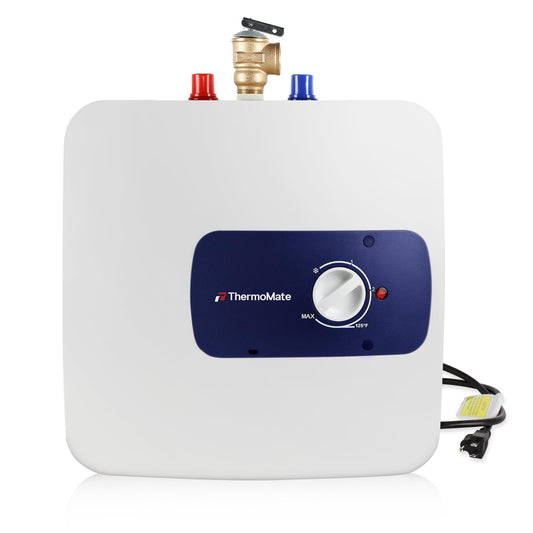 ThermoMate Electric Tank Water Heater, 8.0 Gallon Point of Use Instant Small Hot Water Heater 120V 1440W, Wall or Floor Mounted, Plug-in to Use, UL Listed ES800