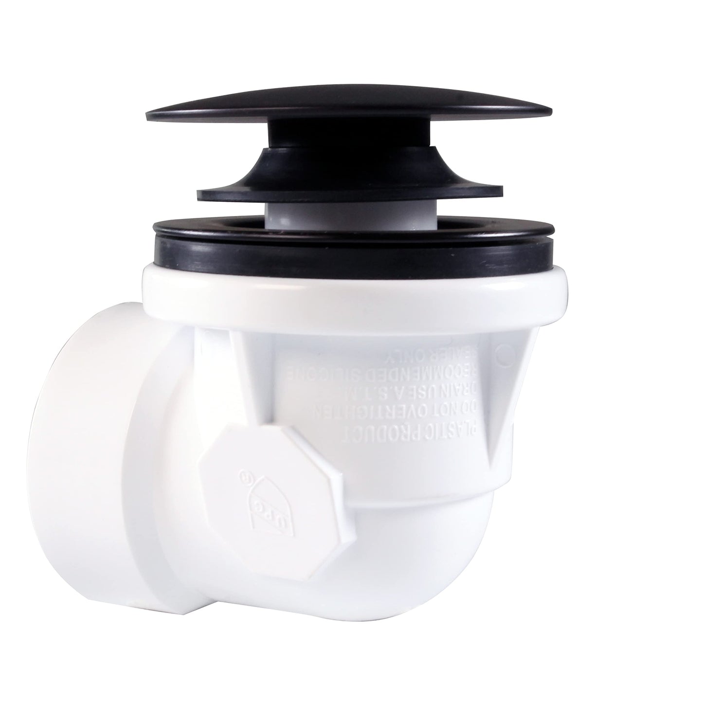 Westbrass 493244H-62 14" SCH. 40 PVC Bath Waste & Overflow Assembly with Illusionary Faceplate and Tip-Toe Drain Plug, Matte Black (12-Pack)