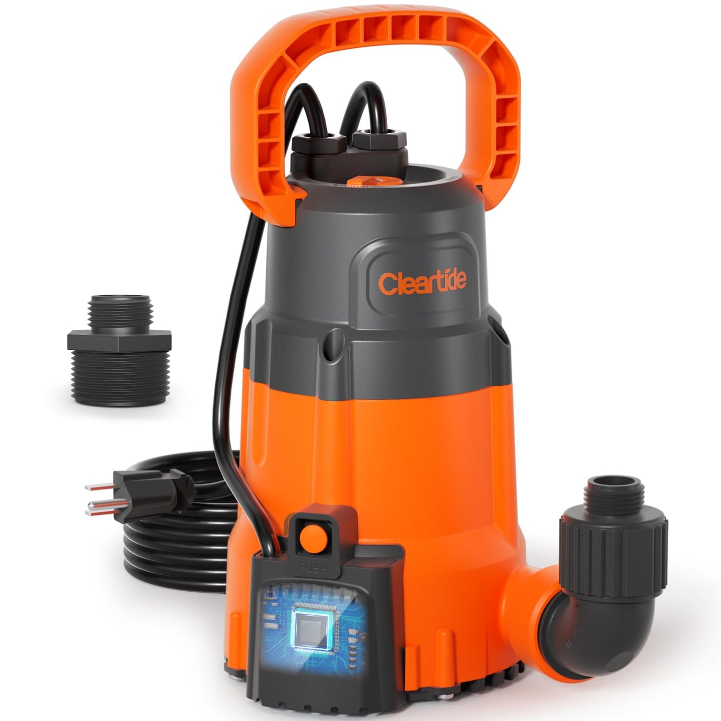 Cleartide 1/3 HP Submersible Utility Pump, 2790 GPH High Flow, Thermoplastic Portable Sump Pump with Auto Water Sensor, Ideal for Pool, Flooded Basement, Hot Tub, Pond & Garden Draining,10 FT Cord