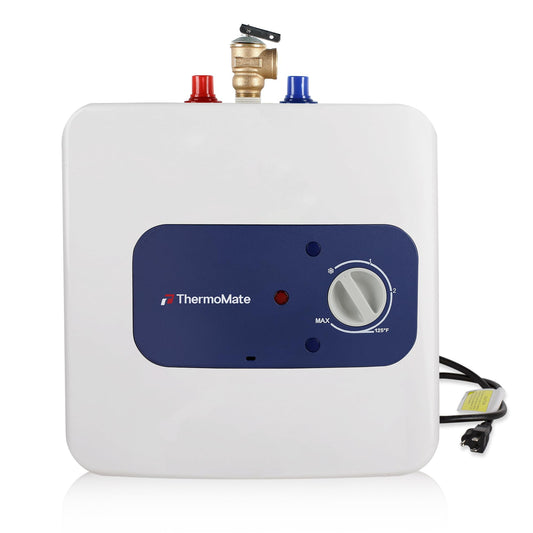 Electric Mini Tank Water Heater UL Listed, ThermoMate 2.5 Gallons Small Under Sink Water Heater for Point of Use Instant Hot Water 110V 120V, Wall or Floor Mounted, ES250