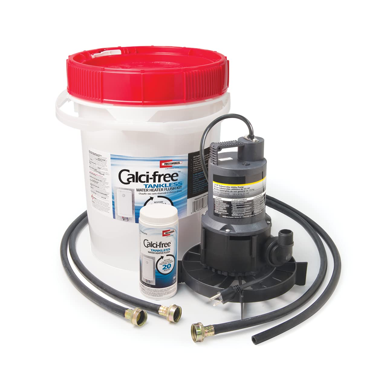 RectorSeal Calci-Free 68711 Tankless Water Heater Kit Cleaner, Restores Water Flow/Pressure & Circulation In 20 Minutes, Easy To Use Easy Application, Plumbing