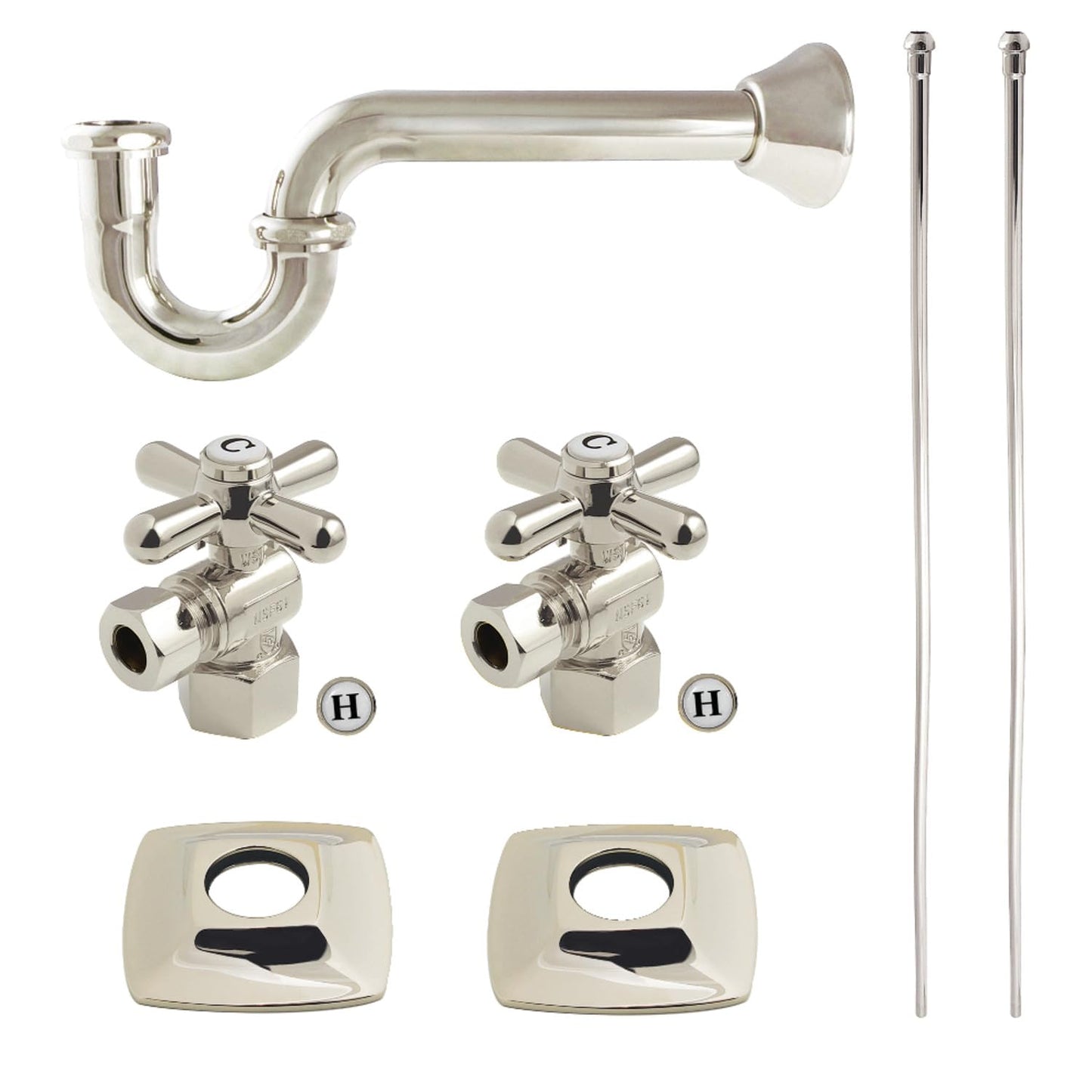 Kingston Brass KPK110P6 Gehry Modern Plumbing Sink Trim Kit with P-Trap, Polished Nickel