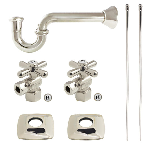 Kingston Brass KPK110P6 Gehry Modern Plumbing Sink Trim Kit with P-Trap, Polished Nickel