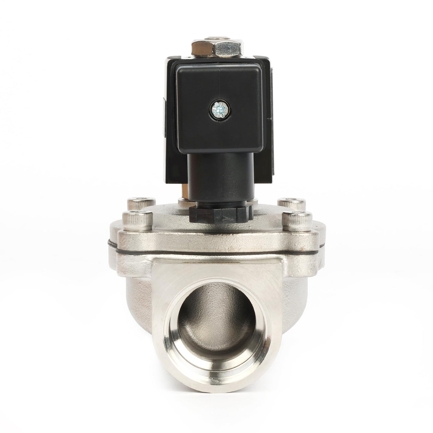 U.S. Solid 1" Stainless Steel Solenoid Valve - 24V DC, Normally Closed, 145 PSI Electric Valve for Water, Air, Diesel