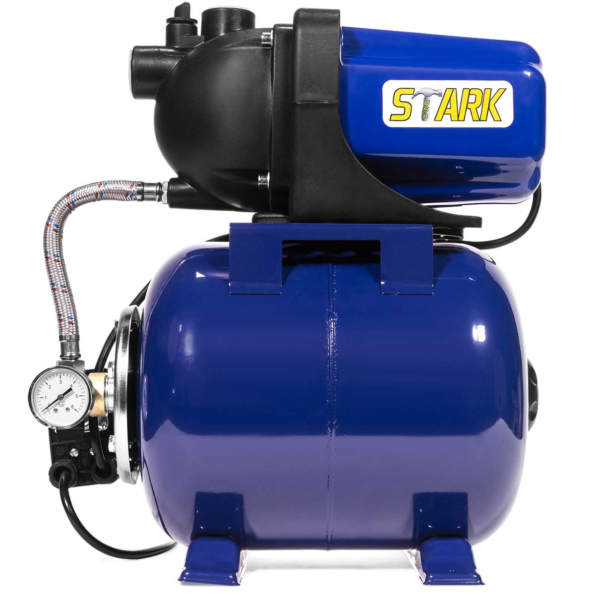 XtremepowerUS 1.6HP Shallow Well Pump Tank Garden Water Pump Booster System Pressurized Farm Irrigation 1000GPH, 1200W Jet Pump for Home Garden Lawn Farm, Matte black