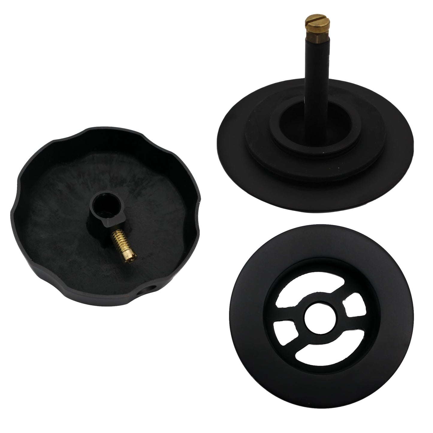 Westbrass A50P27-62 27" SCH. 40 PVC Cable Driven Bath Drain Trim Kit with Rotary Overflow Cover Knob and Pop-Up Stopper, Matte Black