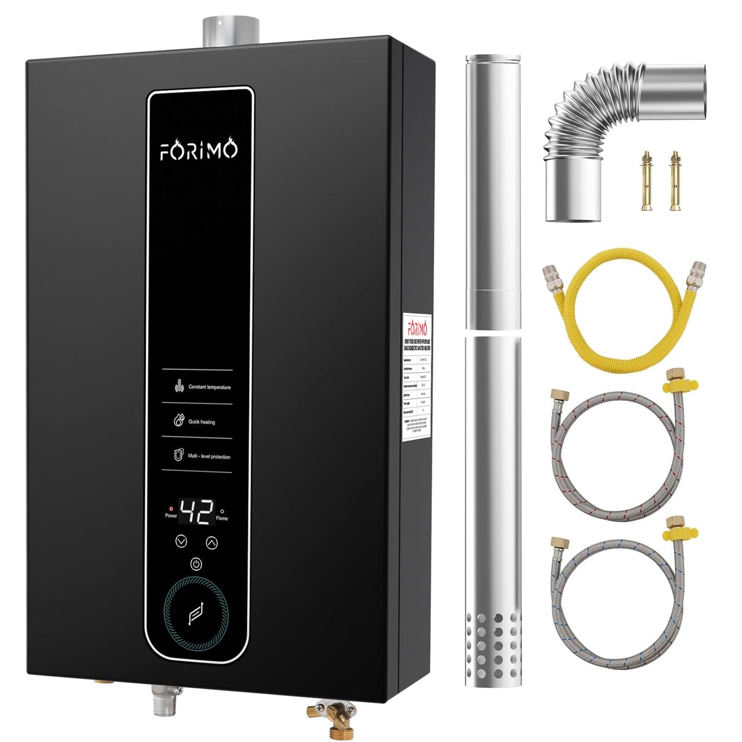 Propane Tankless Water Heater, 4.74 GPM 18L Indoor,Constant propane water heater,Instant Hot Propane Gas Water Heater with Fahrenheit Digital Display,Multi-Protection